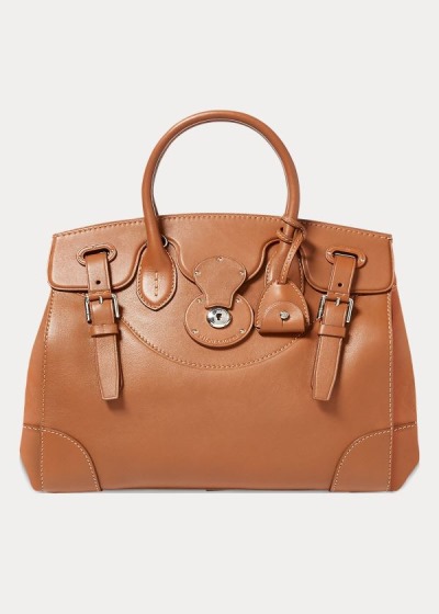 Bolsos De Mano Ralph Lauren Mujer Dorados - Nappa Leather Soft Ricky 33 - QAHRZ0865